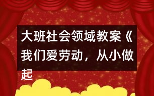 大班社會領(lǐng)域教案《我們愛勞動，從小做起》反思