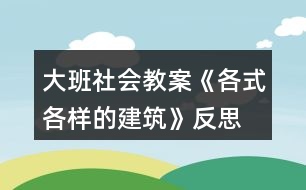 大班社會教案《各式各樣的建筑》反思