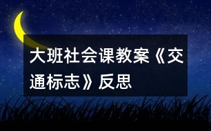 大班社會課教案《交通標志》反思