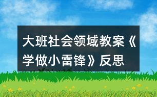 大班社會領(lǐng)域教案《學做小雷鋒》反思