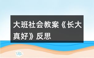 大班社會教案《長大真好》反思