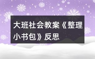 大班社會教案《整理小書包》反思