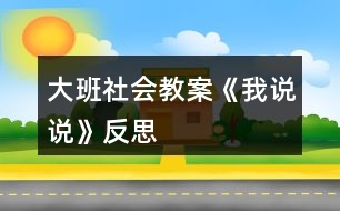 大班社會(huì)教案《我說說》反思