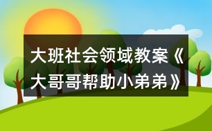 大班社會領(lǐng)域教案《大哥哥幫助小弟弟》反思