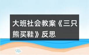 大班社會教案《三只熊買鞋》反思