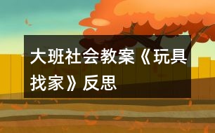 大班社會教案《玩具找家》反思