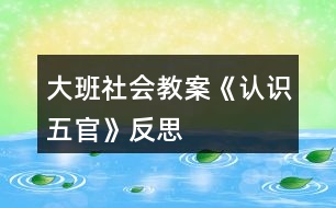 大班社會教案《認識五官》反思