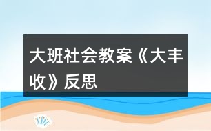 大班社會教案《大豐收》反思