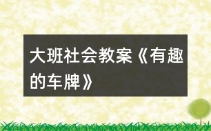 大班社會教案《有趣的車牌》