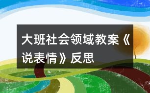 大班社會(huì)領(lǐng)域教案《說表情》反思