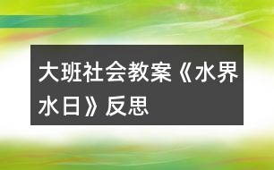 大班社會(huì)教案《水界水日》反思