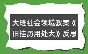 大班社會領(lǐng)域教案《舊掛歷用處大》反思