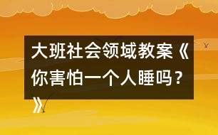 大班社會領域教案《你害怕一個人睡嗎？》反思