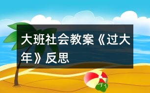 大班社會教案《過大年》反思