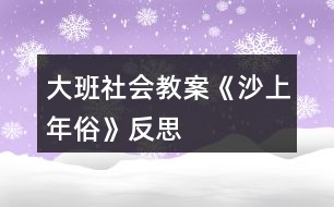 大班社會教案《沙上年俗》反思