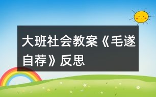 大班社會教案《毛遂自薦》反思