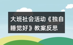 大班社會(huì)活動(dòng)《獨(dú)自睡覺(jué)好》教案反思