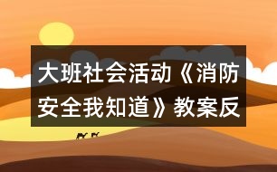 大班社會活動《消防安全我知道》教案反思