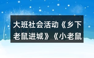 大班社會活動《鄉(xiāng)下老鼠進城》《小老鼠進城》教案點評反思