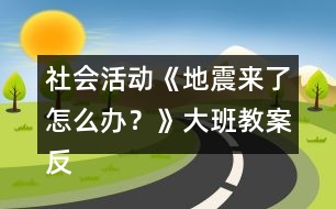 社會活動《地震來了怎么辦？》大班教案反思