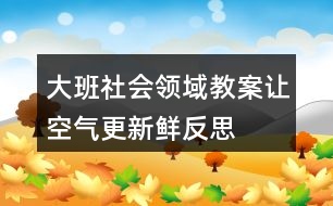 大班社會領域教案讓空氣更新鮮反思