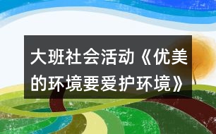 大班社會活動《優(yōu)美的環(huán)境要愛護環(huán)境》教學設計反思