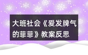 大班社會《愛發(fā)牌氣的菲菲》教案反思