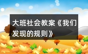 大班社會(huì)教案《我們發(fā)現(xiàn)的規(guī)則》