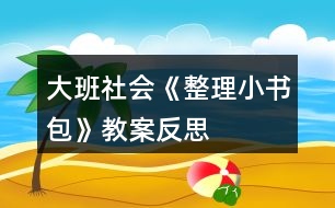 大班社會(huì)《整理小書(shū)包》教案反思