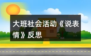 大班社會(huì)活動(dòng)《說表情》反思