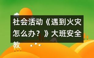 社會活動《遇到火災(zāi)怎么辦？》大班安全教案