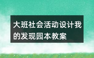 大班社會活動設(shè)計(jì)我的發(fā)現(xiàn)（園本教案）