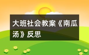 大班社會教案《南瓜湯》反思