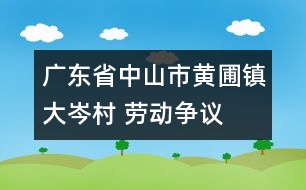 廣東省中山市黃圃鎮(zhèn)大岑村 “勞動爭議調(diào)解委”處理糾紛入情在理