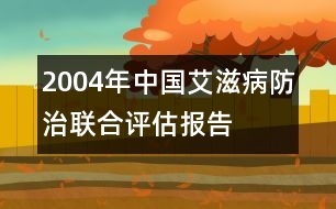 2004年中國艾滋病防治聯(lián)合評估報告