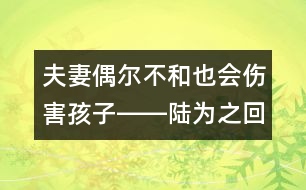 夫妻偶爾不和也會(huì)傷害孩子――陸為之回答