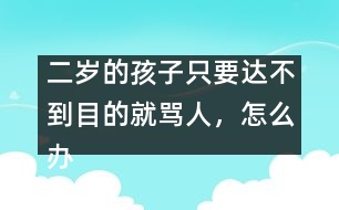 二歲的孩子只要達不到目的就罵人，怎么辦