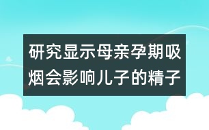 研究顯示母親孕期吸煙會影響兒子的精子數(shù)量