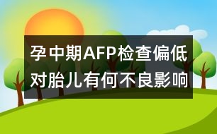 孕中期AFP檢查偏低對胎兒有何不良影響――郁凱明回答