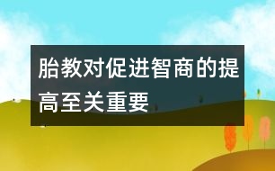 胎教對促進智商的提高至關重要