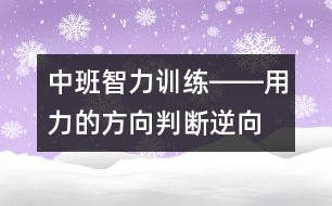 中班智力訓(xùn)練――用力的方向（判斷、逆向思維、動作知覺、語言）