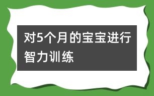 對5個月的寶寶進(jìn)行智力訓(xùn)練