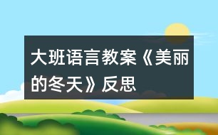 大班語(yǔ)言教案《美麗的冬天》反思