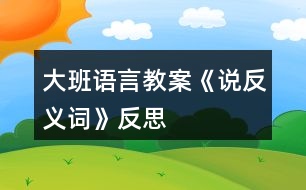 大班語言教案《說反義詞》反思