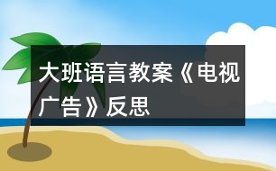 大班語言教案《電視廣告》反思