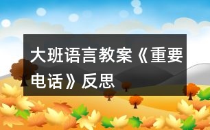 大班語言教案《重要電話》反思