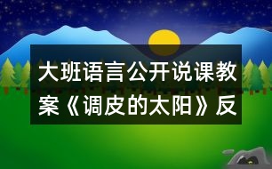 大班語(yǔ)言公開說課教案《調(diào)皮的太陽(yáng)》反思