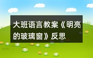 大班語言教案《明亮的玻璃窗》反思