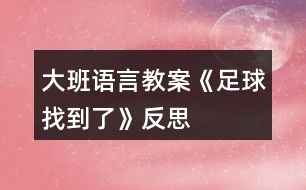 大班語言教案《足球找到了》反思