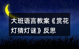 大班語言教案《賞花燈、猜燈謎》反思